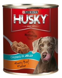 Husky Purina Beef Chunks In Jelly Dog Food - 385g