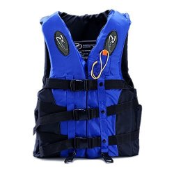 Life Jacket Outdoor Safety Equipment Adults Oversized Swim Professional Lifejackets Buoyancy Vest Blue XXL