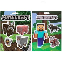 Jinx Minecraft Sticker Party Pack Animals & Steve Pets 9 Stickers
