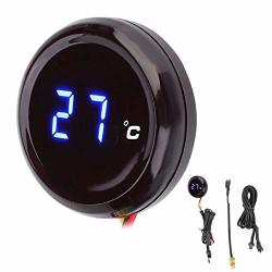 12V Motorcycle Digital Thermometer Water Temperature Meter Gauge For Honda For Kawasaki For Yamaha For Suzuki 0-120 Degrees Celsius Blue