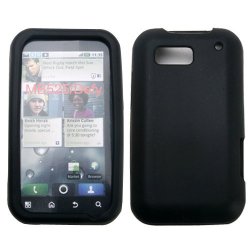 Silicone BLACK Skin Case Cover For Motorola Defy MB525