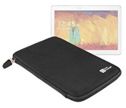 Duragadget Strong Black Zip Sleeve With Elasticated Strap For Samsung Galaxy Note 10.1 2014 Edi