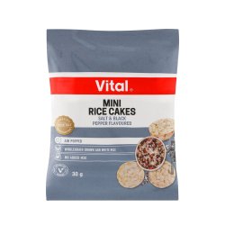 Vital MINI Rice Cakes 30G - Salt & Black Pepper