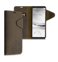 Sony Xperia 1III 2021 Premium Leather Wallet Flip Case With Card Slot Brown
