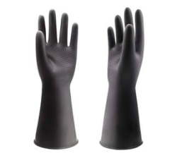 Rubber Household Gloves Elbow Length Black Universal Size