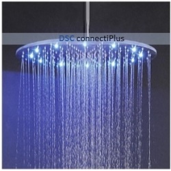 Contemporary 20 Inch Round Rainfall Bathroom Shower Head 3 Led Colors Temp Sensitive Top Shower..
