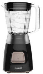 Philips Daily Collection Blender - 350W HR2056 90 Strong 350W Motor For Fine Results Break-resistant Plastic Jar  4 Stars Stainless Steel Blade  1 Speed &