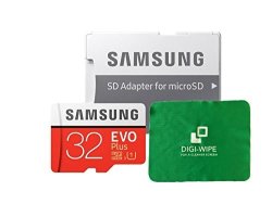 32GB Samsung Evo Plus Micro-sd Memory Card Class 10 UHS-1 For Samsung S7 S8 S8 Plus Samsung Galaxy S9 S9 Plus Phones + Digi Wipe Cleaning Cloth