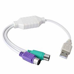 PS2 To USB Connector Converter Adapter - For PS2 Keyboard And Mouse To USB Type A Connection