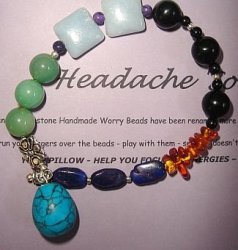 Marykay - Headache Migraine Soothing Beads - Genuine Gemstone Worry Beads