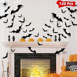 Lzndeal Halloween Bats Stickers Decor Wall Decals Pvc 3D Wall Scary Stickers Diy Home Party Decor