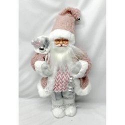 Pink Santa With Lantern 30CM