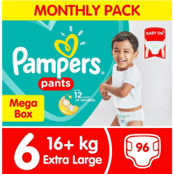 Pampers Pants Active Baby Size 6 Monthly Pack - 96 Nappies 16+KG
