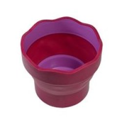 Faber-Castell Fabercastell - Clic & Go Foldable Water Pot & Brush Holder - Red