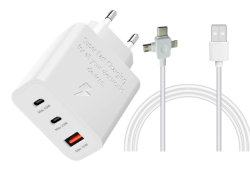 65W Charger With 3-IN-1 Cable - Fast Charging Adapter
