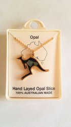 Hand Layered Opal Slice Necklace 100% Australian Made