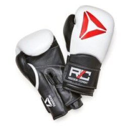 Reebok Combat Leather Training Glove - 14OZ White black