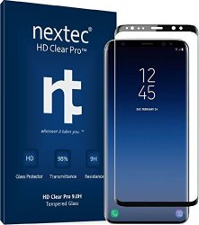 Nextec Galaxy S9 Screen Protector 3D Samsung Galaxy S9 Glass Screen Protector galaxy S9 Tempered Glass Screen Protector HD Clear Pro 2.2 9.0H Black