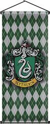 Nordic Souvenirs Harry Potter Style Banner - Slytherin Flag 43IN X 16IN Wall Scroll - Ready To Hang - Perfect Barware Man Cave Gift