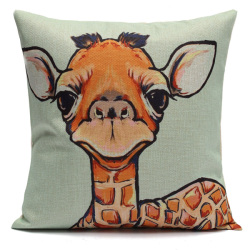 Cute Cartoon Giraffe Deer Throw Pillow Case Home Sofa Car Cushion Cover