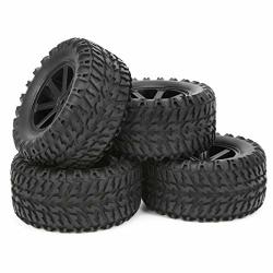 Rc Tires 4PCS Rc Wheels Tires With 7PCS Spokes For 1 10 Remote Control Compatible With Zd Racing Desert Truck Car
