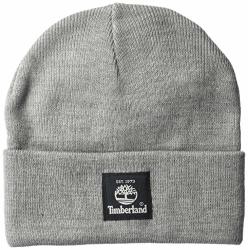 Timberland Men's Short Watch Cap With Woven Label Light Heather Grey 2 One Size