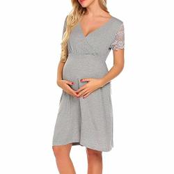 Maternity Clothes Summer Sundress Pregnancy Dress Maternity Dresses Women Dress Size:m Gray