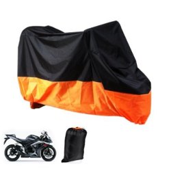 Xxl Motorcycle Motorbike Waterproof Dustproof Uv Protective Breathable Cover Outdoor Oragen black W Carry Bag