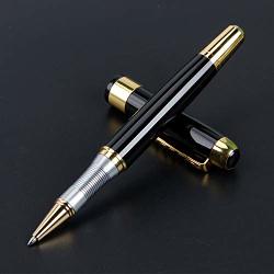 Luxury Ballpoint Pen Classic Design Golden Trim Rollerball Pen With Gift Box For Office Signature Executive Business Black Ink
