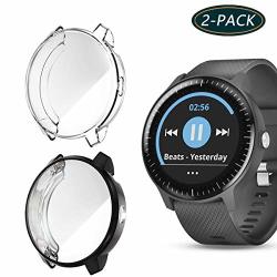 Kpyja Compatible With Garmin Vivoactive 3 Music Screen Protector Soft Plated Tpu Scratch-proof Full Protective Protector Case Cover For Garmin Vivoactive 3 Music Smartwatch Black clear