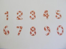 10pc Candy Cane Numbers Uncut-cheap Courier Delivery