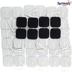 Syrtenty Tens Unit Pads 2X2 44 Pcs Reusable Replacement Electrode Patches For Electrotherapy