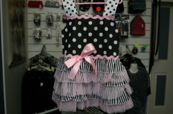 Lovely Black And White Polka Dot Party Dress With Pink Tulle Size: 3 - 4 Years