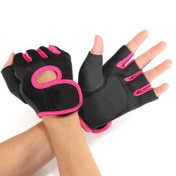 Flammi Women's Cycling Half Finger Gloves in Pink