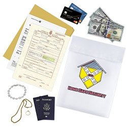 Home Safe Security Fireproof Money Bag 15X11 . Large Fire Resistant Envelope Pouch For Valuables