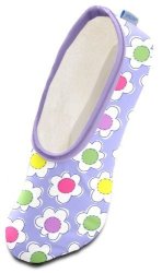 Snoozies Conversationals Women's Lightweight Skinnies Footcovering Slippers Small Spring Daisy