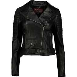 Women's Cargo Biker 100% Leather Jacket- - S