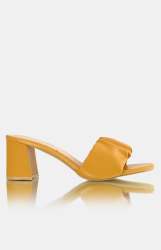 Ladies Block Heel Sandals - Mustard - Mustard UK 8