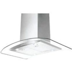 Tratto 90CM Island Cooker Hood Stainless Steel And Glass