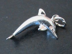 Solid Sterling Silver Dolphin Charm Or Small Pendant