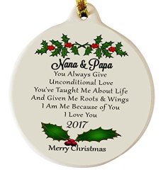 LG Creations Nana And Papa 2017 Porcelain Ornament Unconditional Love Special Bond