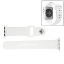 For Apple Watch Sport 38MM High-performance Longer Silicone Sport Watchband With Pin-and-tuck Closure White