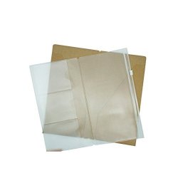 2-PACK Kraft File Folder And Clear Plastic Zipper Case Travelers Notebook Inserts Standard Size 8.3"X4.3
