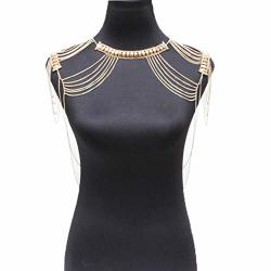 Yixin Hot Lady Tassels Link Harness Necklace Jewelry Body Shoulder Necklace Body Chain For Gift Box Gold