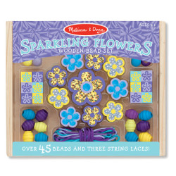 Melissa And Doug Sparkling Flowers Wooden Bead Set