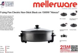 Mellerware Frying Pan Electric Non-stick Black 35CM 1500W "alonzo