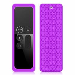 Remote Case cover sleeve For Apple Tv 4K 4TH 5TH Generation 64GB 32GB Latest Model-silicone Protective Case skin Ultra Light Anti-slip Shockproof Anti-lost Holder For New Siri Remote Purple