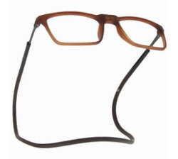 Rectangular Magnetic Blue Blocking Reading Glasses Brown +3.50
