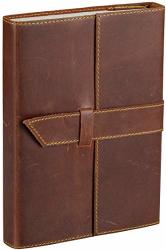 Tuk Tuk Press Handmade Buffalo Leather Journal Luxury Medium Brown Smooth Finish 200 Unlined Thick Cotton Pages Refillable 8 Inches X 6 Inches