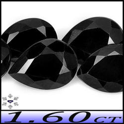 1.60ct Pair Black Thailand Spinel - Matching Pristine Fancy Polished Opaque Pear Gems
